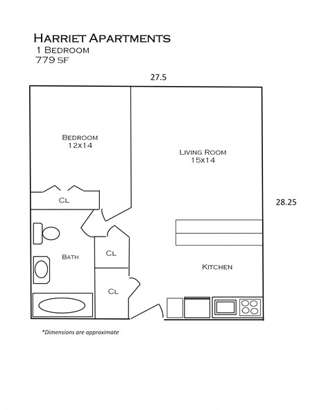 3428 Harriet Apartments Floor plan